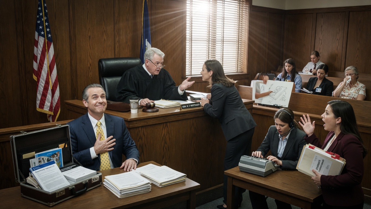 A dramatically oversized notary stamp hovers over a certificate reading 'ELECTIONS.'