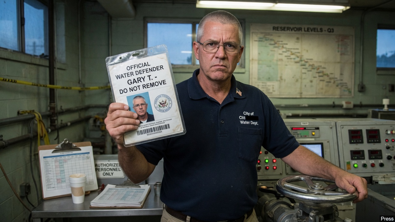 A weathered laminated index card reading 'CALL GARY' taped above a manual water valve control wheel.